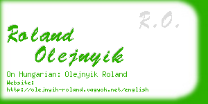 roland olejnyik business card